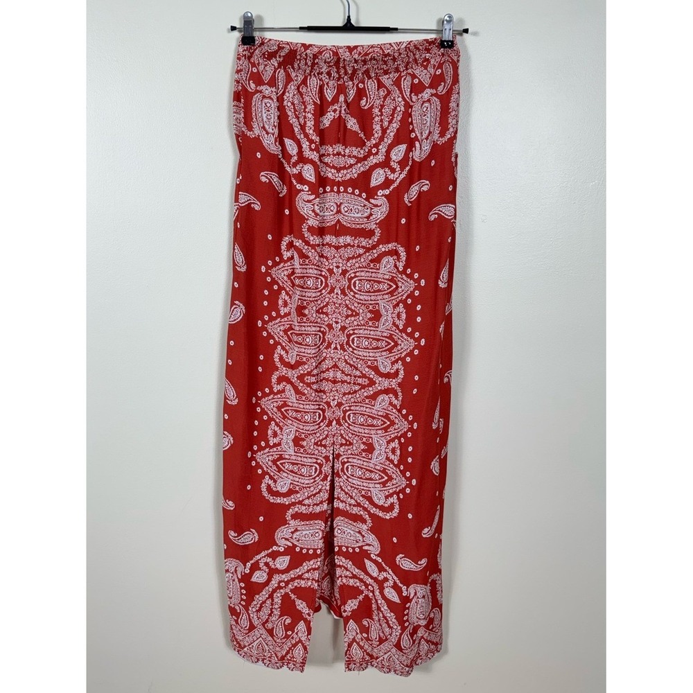 Womens Bandana Paisley Maxi Skirt Medium Bohemian Coastal Festival Coachella - Picture 3 of 9